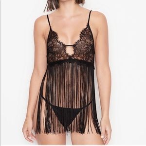 NWT Victorias Secret Lace Fringe Slip SZ XL